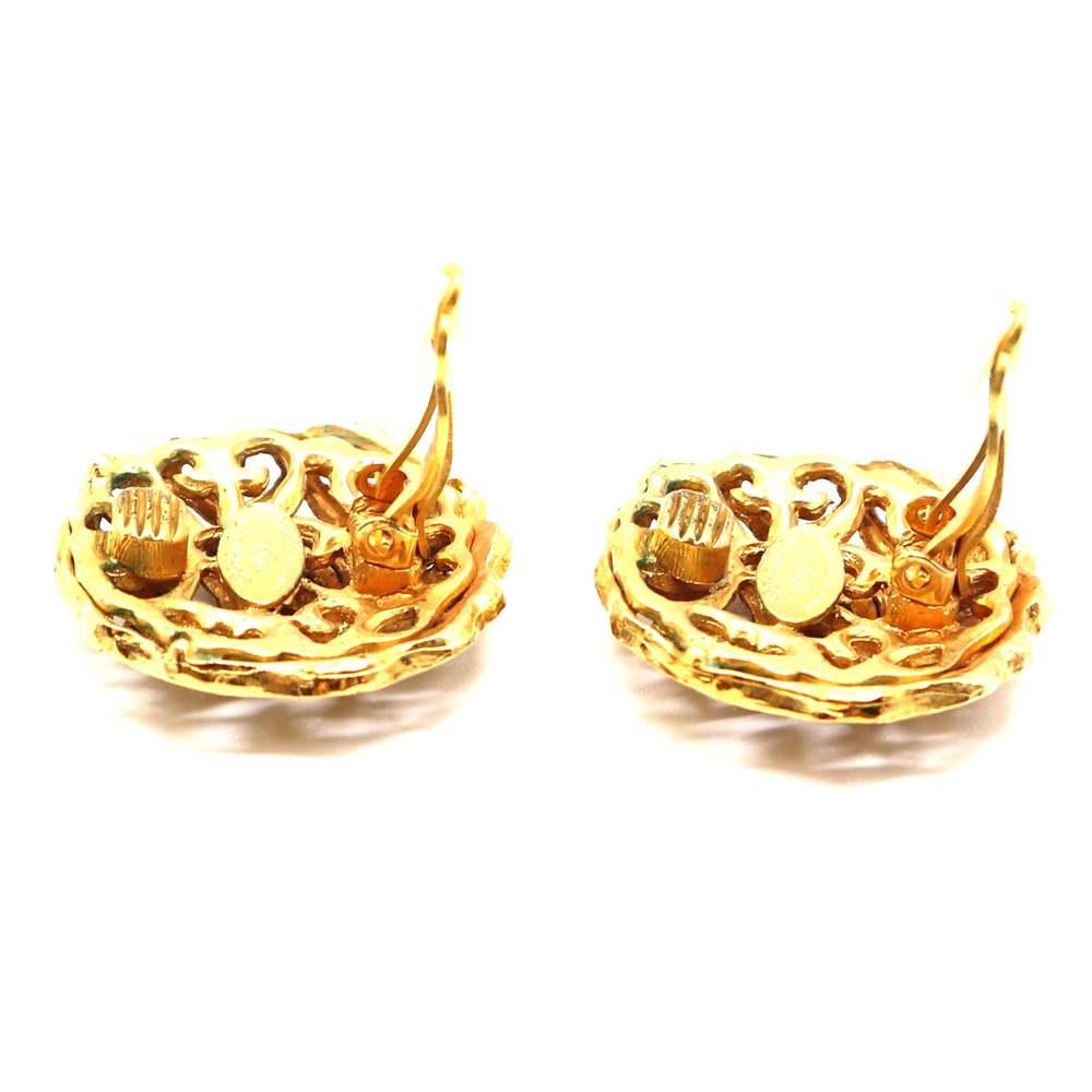 Chanel Gold Cutout CC Clip On Earrings - Picture 7 of 12